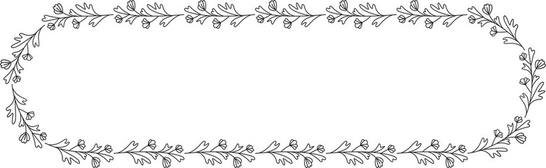 Leaves and Flower Frame Illustration