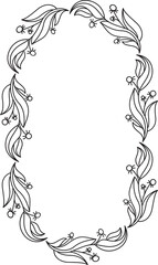 Leaves and Flower Frame Illustration