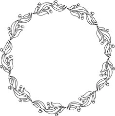 Leaves and Flower Frame Illustration