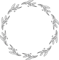 Leaves and Flower Frame Illustration
