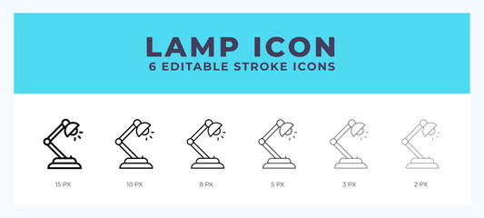 Lamp line icon. Vector icon symbol. Logo illustration. Editable line icon.