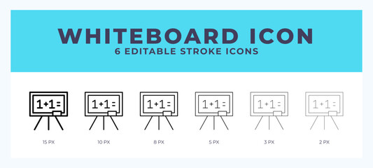 Whiteboard icon vector for web. And mobile app. Editable stroke outline icon.