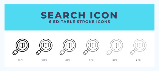 Naklejka premium Search icon symbol. Isolated. Vector illustration with editable stroke.