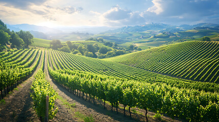 Charming background with a hillside village, featuring quaint houses, winding streets, and a picturesque hill setting