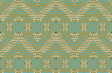 Motif Tribal Ethnic Patternfolk Embroidery, Aztec Geometric Ornament Print. Design for Carpet, Wallpaper, Clothing, Wrapping, Fabric