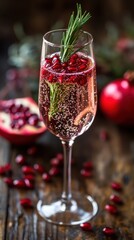 Savor a festive cocktail of pomegranate juice and sparkling wine—ideal for celebrations!