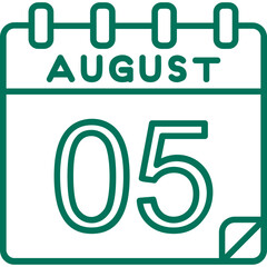 5 August Vector Icon Design