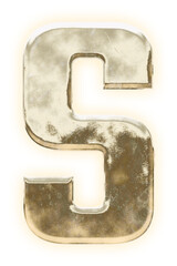 Letter S png gold font, transparent background