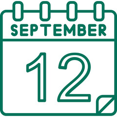 12 September Vector Icon Design