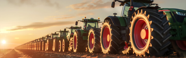 A tractor working in an agricultural field is a symbol of progress and mechanization in agronomy. The scene showcases land cultivation and harvest, suitable for materials on modern farming.






