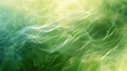 Obraz premium An abstract background where soft shades of green blend smoothly with each other, creating a foggy effect that resembles soft waves of smoke