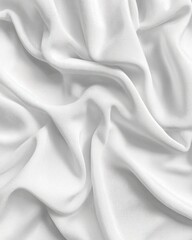 Obraz premium A close-up view of white fabric draped and wrinkled, showcasing texture and softness.