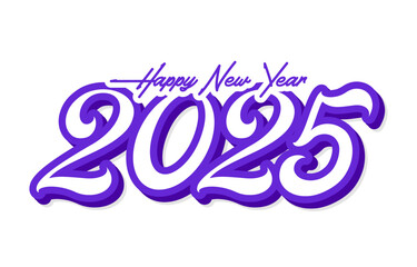 Happy New Year 2025 text design vector