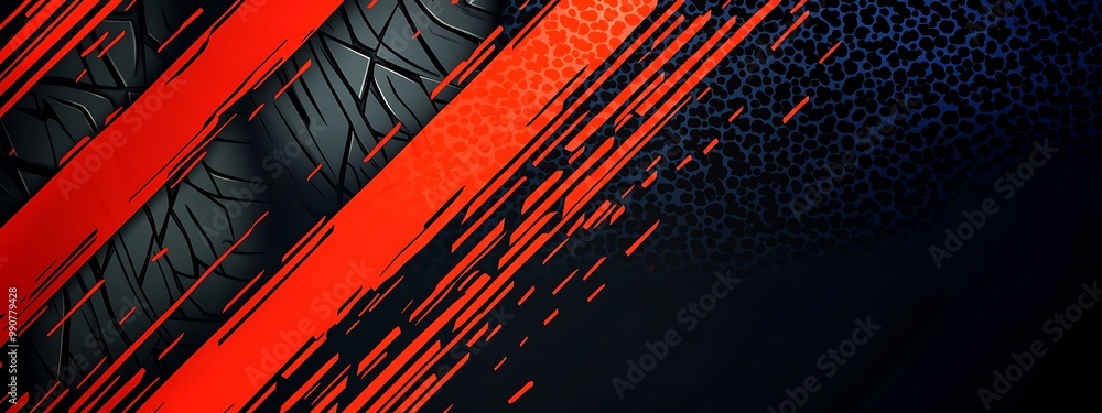 Aufkleber black and red abstract background with tire tread.