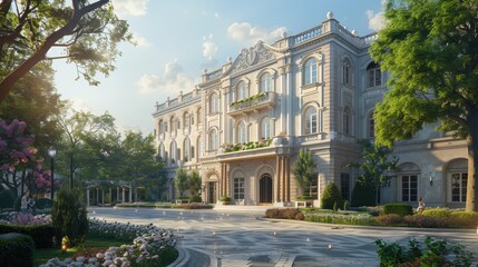 Obraz premium 3d render of a building 