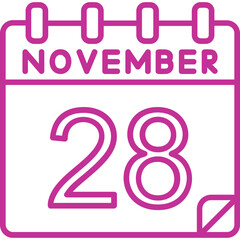 28 November Vector Icon Design