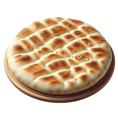 A pita bread, on a transparent background