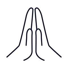 Praying hands symbol sticker design element