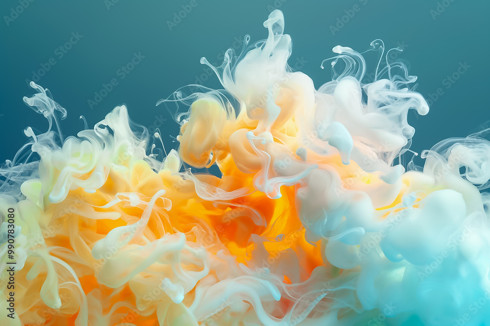 Poster flowing and swirling colors blend seamlessly, creating a captivating texture that enhances any digit