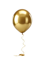 Balloon, gold, metallic, shiny, reflective, round, spherical, inflated, celebration, party, festive, luxury, elegant, glossy, helium, floating, string, ribbon, golden, bright, luminous, 3D, realistic,