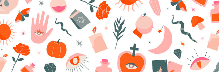 Png bohemian witchcraft doodle Halloween transparent