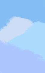 Mountains illustration in blue colors. 