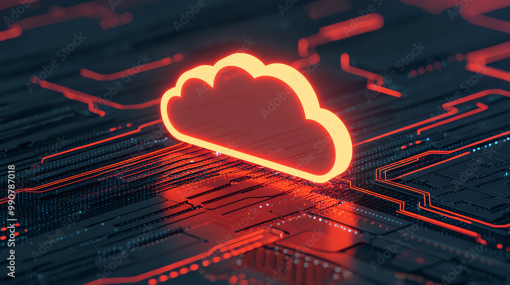 Aufkleber abstract cloud storage diagram showing redundancy, with data mirrored across global servers for safe