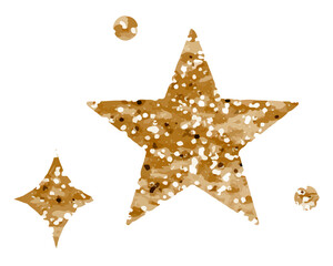 Png sparkling stars icon with glitter texture