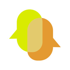 Speech bubble icon png, communication symbol flat design illustration