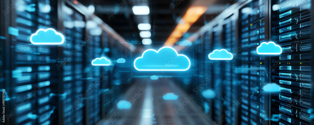 Poster redundancy indicators on a cloud storage platform showing mirrored data, ensuring reliable disaster 