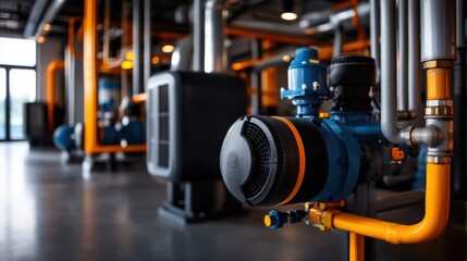 Fototapeta premium HVAC Maintenance Equipment in Modern Facility