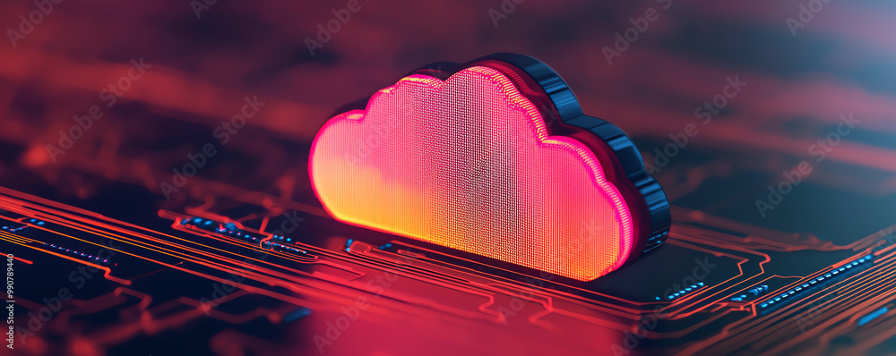 Poster redundancy indicators on a cloud storage platform showing mirrored data, ensuring reliable disaster 