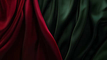 Obraz premium Red and green fabric with a pattern of stripes
