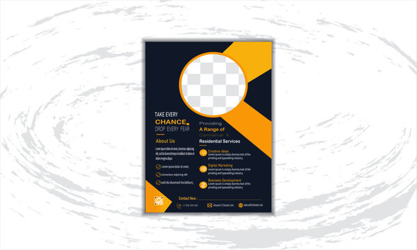 A Professional Flyer Design with Yellow and Blue  
