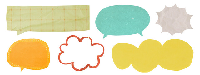 cute speech bubble paper png cut out element set