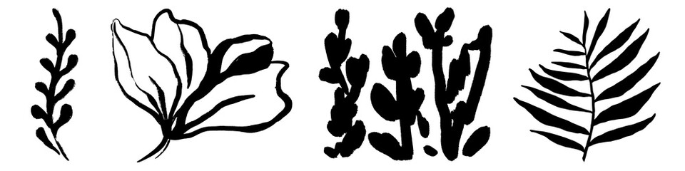 Brush stroke  art  png cut out element set