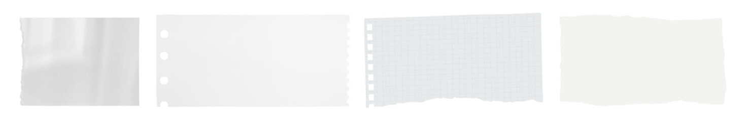 Paper collage png cut out element set