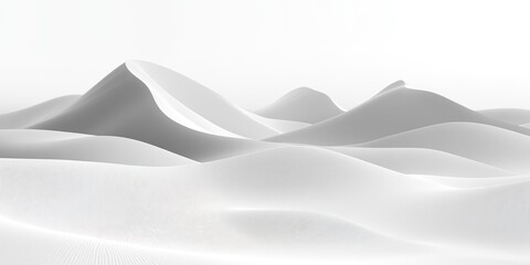 Obraz premium A serene, abstract landscape featuring soft, flowing white dunes and gentle hills.