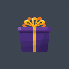 dark purple gift box in flat vector design.