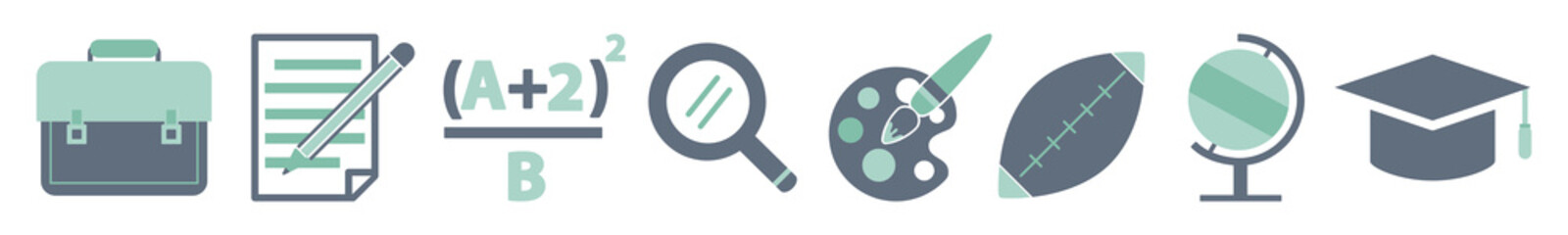 vector of education icons set