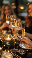 Obraz premium Friends Celebrating with Champagne During Festive Gathering