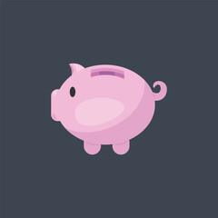 piggy bank in flat vector design.