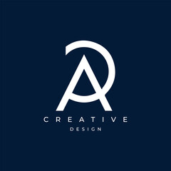 Letter AO Logo Design , Minimal Letter AO Icon