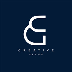 Letter CG Logo Design , Minimal Letter CG Icon