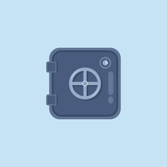 bank iron safe in flat vector design.