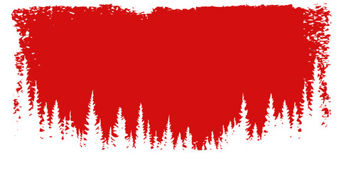 Winter coniferous forest horizon background, web, banner. Firs and pines with space for text and advertising