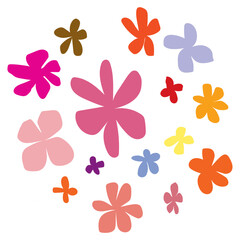 Hand drawn flower. Hand art. flower art. Colorful Abstract Flower Vector Pattern - Playful Floral Design.