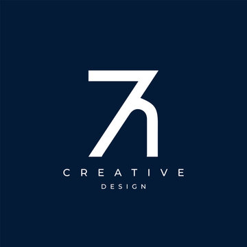 Letter 7H 7N Logo Design , Minimal Letter 7N 7H Icon
