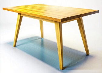 Fototapeta premium Elegant light wood table designed for modern interiors, perfect for dining or workspace settings, combining style and functionality seamlessly for contemporary living.