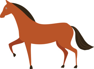 Fototapeta premium Horse and horses riding vector illustration